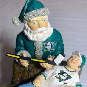 Mighty Ducks of Anaheim Limited Edition Santa and Child Holiday Decor